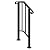 Outdoor Stair Railing - 1 or 2 Steps Wrought Iron Handrail - Staircase Handrails for Concrete Steps or Wooden Stairs - Curly Design for Non-Slip Grip -Large Bearing Base -Installation Kit -Matte Black