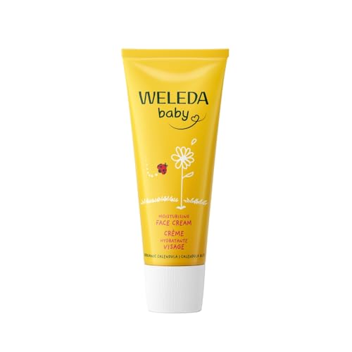 Weleda Baby Face Cream, Calendula Moisturiser, Moisturising Cream for Baby, Delicate Skin, Dermatologically Tested, Gentle Protection, Developed by Professionals, Lanolin, 50ml