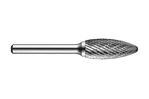 Dormer P815 Rotary Carbide Burr, Flame Shape, Double Cut Geometry, Bright Finish, P81516.0X6.0 - Image 2