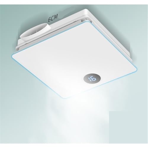 Ventilador de ventilación ultra delgado de 6 cm, ventilador integrado para techo de 30 x 30 cm con panel de luz ambiental para cocina y baño miniatura 5