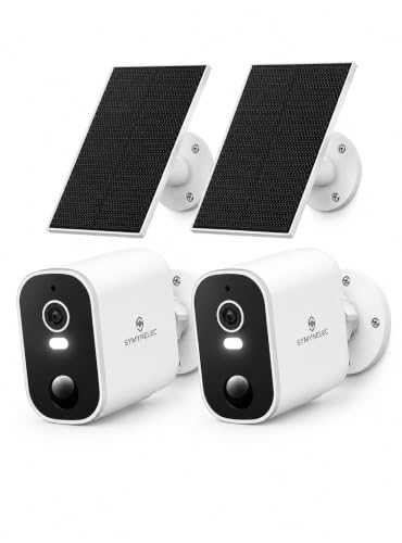 SYMYNELEC 2K Solar Security Cameras Wireless Outdoor 2-Pack