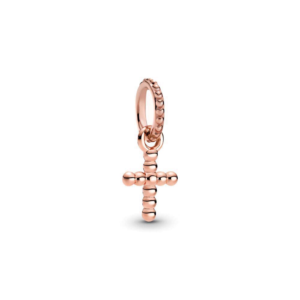 lkwidi Beaded Cross Dangle Charm 925 Sterling Silver Pendant Girls Jewelry Beads Gift Pandora Women Bracelet & Necklace A0083, Silver, Cubic Zirconia-picture-21