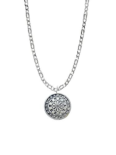 Pendentif cible de fléchettes argent 925 massif et chaîne maille fine prideindetails S18