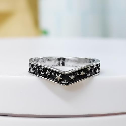 Triple Moon Goddess Ring Set Black Crystal Star Wicca Pagan Cresent For Women Wedding Engagement Wiccan Jewelry4