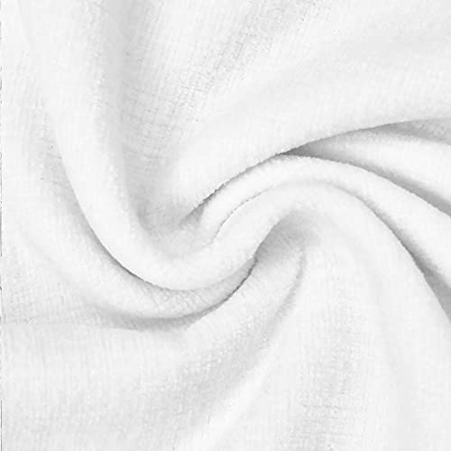 Image of CaliTime Pack of 2 Cozy Throw Pillow Covers Cases for Couch Sofa Home Decoration Solid Dyed Soft Chenille 12 X 12 Inches True White