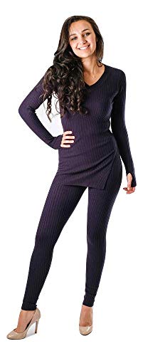 Tenue deux pièces bleu en tricot côtelé 42 pour affiner la silhouette en survêtement skinny