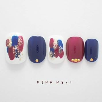 Amazon Dinaネイル ネイビーボルドー塗りかけ レギュラーオーバルm 番 ネイルチップ ノーブランド品 ネイルチップ 通販