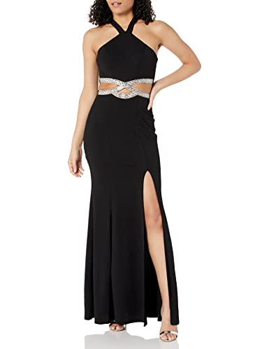 Speechless Women's Side Split Cutout Halter Dress, Black, 1 : Clothing, Shoes & Jewelry
