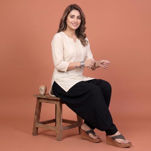 Image of FASHION GALLERY Women's Rayon Relaxed Fit Patiala Salwar with Full Length Drawstring Closure Type and Flexible Waist | Patiala Pant for Woman Free Size Fit Upto XXL