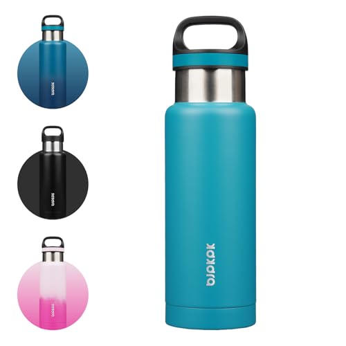 Image of BJPKPK Insulated Water Bottle 18OZ Stainless Steel Water Bottle with Handle Double Walls Vacuum Insulated BPA Free Flask, Laguna