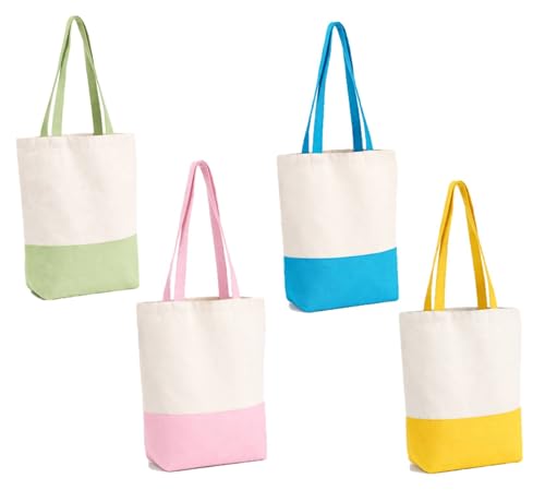 Image of Lify Heavy Duty Cotton Canvas Tote Bag Grocery Shopping Bag, Cotton Tote Bags eco-friendly for Schools, promotion, branding- 3 &4 Pc Pack