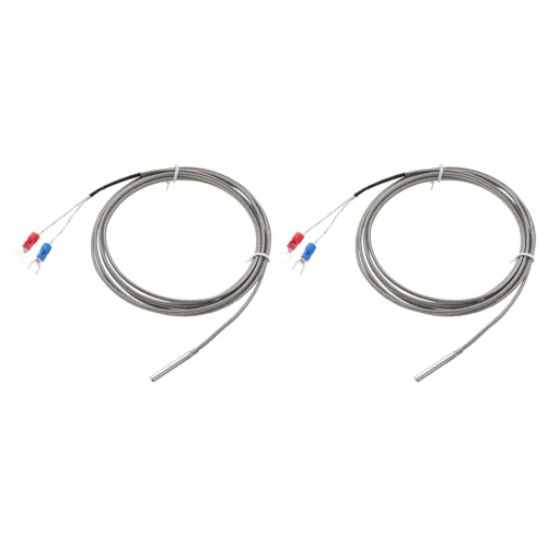 QUARKZMAN 2uds K Tipo Termopar Temperatura Sensor Sonda 4x30mm 6.6 Pies Cable 0 a 600°C(32 a 1112°F) Inoxidable Acero