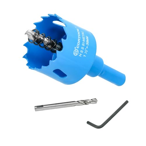 1-1/2 Inch Hole Saw with Arbor for Metal and Wood Cutting, Bi-Metal Hole Cutter, 1-1/2