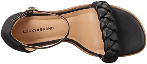 Lucky Brand Women's Sertini Ankle Strap Sandal Heeled, Black, 10 | Image 4