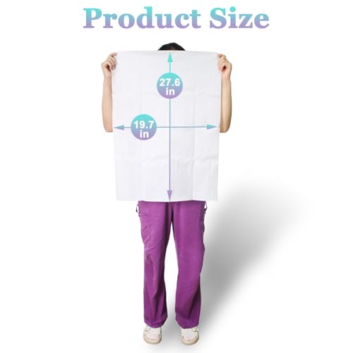 Biubumtu 50-Count Disposable Bath Hair Towels, 19.7" x 27.6" Thickened and Absorbent Salon & Spa Towels for Massage Yoga Camping Trips (White)