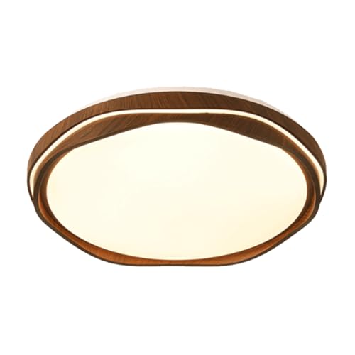 DOBQHWY Lámparas Techo Modernas Creativas Fáciles Instalar,Panel Luz Regulable Con 3 Niveles Intensidad Iluminación Empotrada Con Imitación Madera Hierro Lámpara LED Empotrada Doble Capa Para Estudio