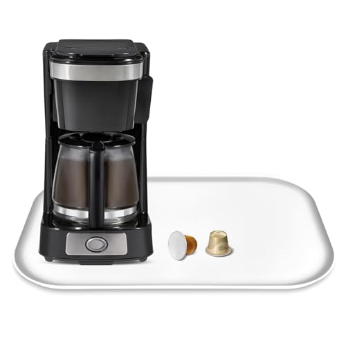 Tapete de silicona para cafetera con labio, 17.4 x 10.6 pulgadas, resistente para encimeras, bandeja de café para debajo de la máquina de café, electrodomésticos, máquinas automáticas, accesorio de