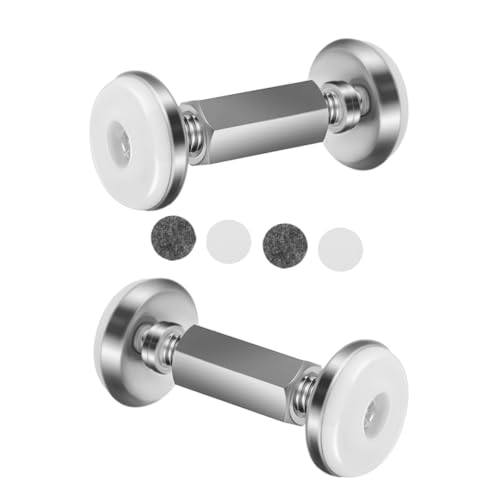 EPIGEIST 2pcs Adjustable Metal Headboard Stoppers for Wall Shake Tool with Strong Support Easy No Drill Installation Bed Frame Stabilizers for Wall Protection