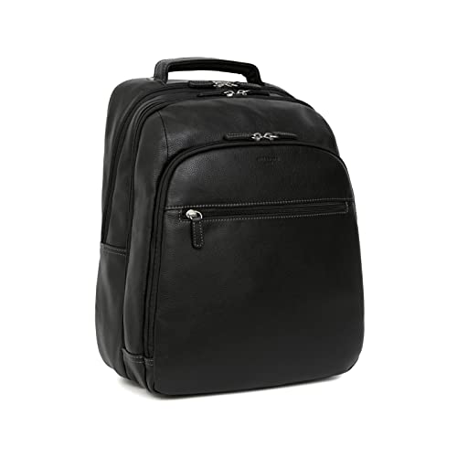 Hexagona Paris - Sac à dos - pour Homme - Collection CONFORT - Noir - en Cuir de vachette grainé - 2 bretelles réglables et 1 poignée non réglable - Sac a...