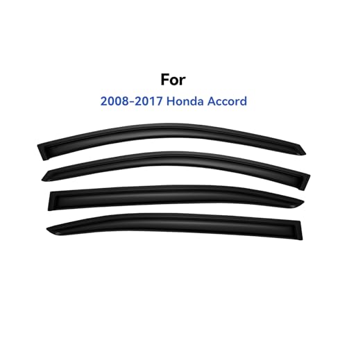 Image of Window Visors Rain Guards Shield for 2008-2017 Honda Accord, Out-Channel Window Vent Wind Deflectors Visors Shades for 08-17 Accord 4Door Sedan