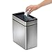 simplehuman 10 Liter / 2.6 Gallon Profile Open Trash Can, Slim Trash Can for Bedroom, Bathroom, Office, Brushed Stainless Steel