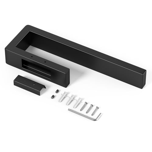 Image of HUFEEOH Hand Towel Holder, Stainless Steel Bathroom Towel Holder Towel Bar, Matte Black Dish Towel Hanger Wall Mount Kitchen Towel Rack Heavy Duty Hand Towel Racks for Bathroom