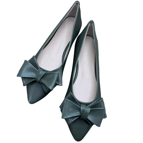 Image of TN TANGNEST Flats Shoes Women Comfort Casual Loafers | Classic Pointed Toe Bowknot Flats Cute Slip On Flats, Wear to Work Travel Walk
