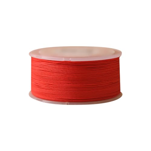 Cuerda de nailon satinado de 65 m y 0,8 mm, para anudar cuentas, para manualidades, cola de rata, macramé, pulsera, joyería, tela para collar, color rojo