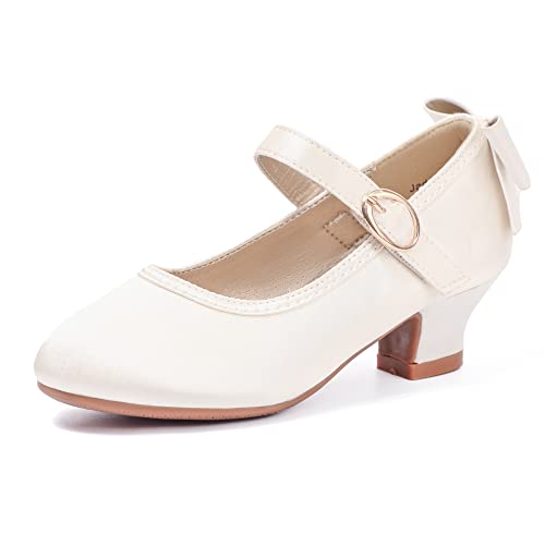 Image of PANDNAINJIA Girls Dress Shoes Toddler Heels Mary Jane Pumps