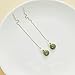 LOOYUUPEE Natural Hetian Jade Dangling Earrings for Women Lucky Handmade Earrings Natural Bead Pendant Drop Earrings Green Long Wire Bridal Jade Jewelry (925 Sterling Silver with Gold Plated)