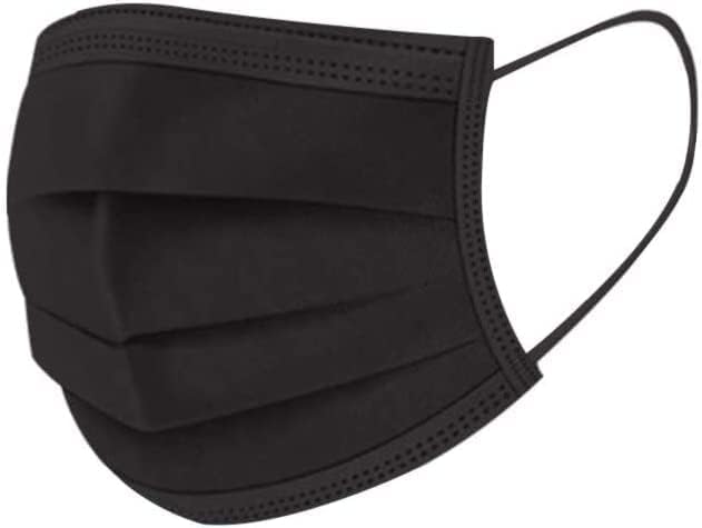 hobf Adult 3-Ply Disposable Surgical Face Mask, Adjustable Nose Pin, Black Color face masks for men & women 1 Count (Pack of 100 Pcs. 3Ply Mask BK-8 (B0BS6VZ34P) Amazon Price History, Amazon Price Tracker