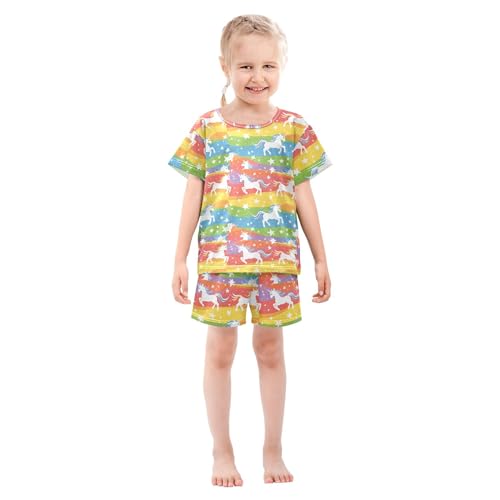Rainbow Unicorn Cute Pajama Set Pajamas Sleepwear Nightwear Loungewear Clothes Set B0404527