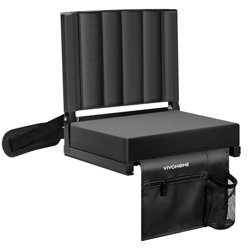 VIVOHOME Portable Stadium Seat for Bleachers with Back Support, Folding