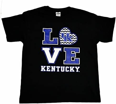 sangUniversity of Kentucky Wildcats UK Love Youth Size on a Youth Black T Shirt Colour31