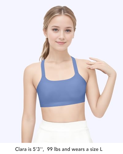 SALIA GIRL Seamless Crossback Training Bra for Tween & Teen Ultra Soft Light Sport Bras2