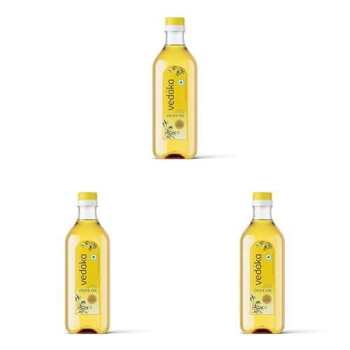 Image of Amazon Brand - Vedaka Olive Oil| for Indian Cooking | 500 ml | Ideal for Frying, Roasting, Sauteing|Extra Light|Neutral Flavour (Pack of 3)