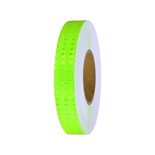 Cinta de precaución, cinta luminosa, Cinta de advertencia reflectante Etiqueta seguridad nocturna, cinta reflectora for marcar áreas, objetos y vehículos 1,2 pulgadas x 164 pies(Fluorescent yellow)