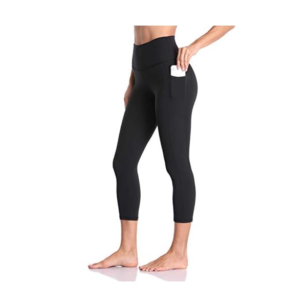 Colorfulkoala-Womens-High-Waisted-Capris-Yoga-Pants-21-Inseam-Leggings-with-Pockets Colorfulkoala Women's High Waisted Yoga Capris 21" Inseam Leggings with Pockets (S, Black)
