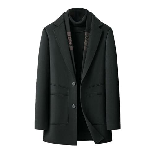 Manteau d'affaires mi-long homme hiver en laine et duvet