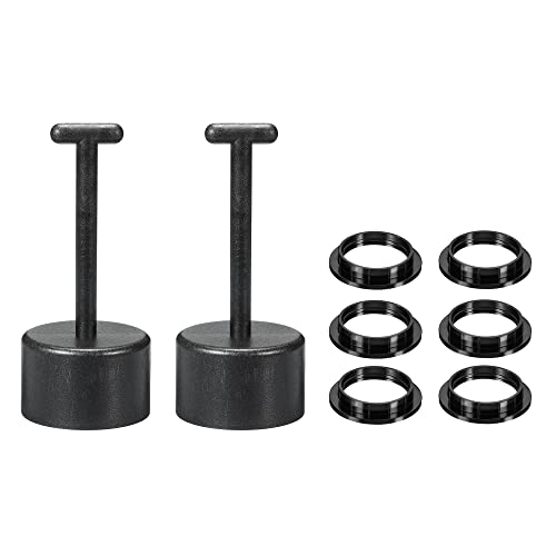 MECCANIXITY E26/E27 Socket Ring Removal Tool 12 Teeth Style with Lamp Shade Socket Rings for Medium Base, Light Replacing Accessories, Black Pack of 8
