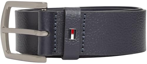 Tommy Hilfiger Herren Gürtel Denton Pebble 4,0 cm Dornschließe, Blau (Space Blue), 90 cm – Ansicht 4