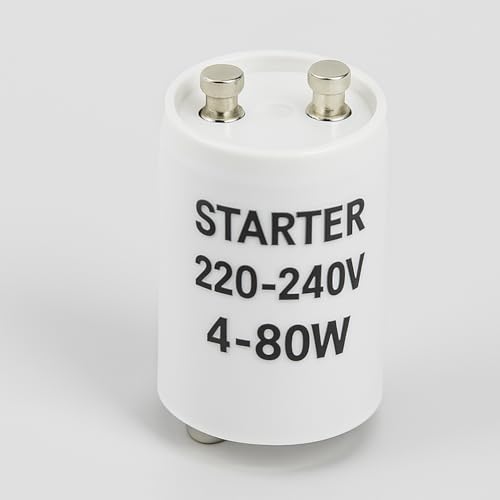 Lemag srl Starter Universale per Lampade Fluorescenti/Neon 220-240V 4-80W – Accensione per Tubi con Reattore – Ricambio
