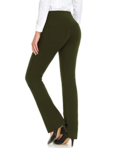 Safort 28" 30" 32" 34" Inseam Regular Tall Bootcut Yoga Pants, 4 Pockets, Upf50+, Army Green, Xxl #TOP1