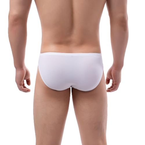 Summer Code Men's Low Rise Hip Briefs Ice Silk Bikini Underwear Ultra-Thin Sweat Absorbing Panties3