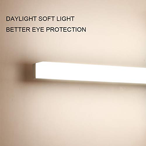 Image of Vanity Light 9W 15.9nches LED 4000K Natural White Acrylic Chrome Rectangle Tube for Bathroom Vanity Light Bedroom