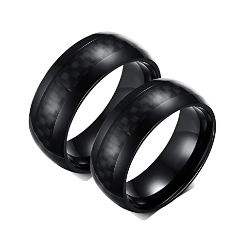 Bague en acier inoxydable KnSam et fibre de carbone 8mm pour un style durable
