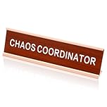 Funny Desk Signs Chaos Coordinator Gifts Novelty Desk Plaque Chaos Coordinator Desks Sign For Office Novelty Nameplate Decor for Coworker Office Home Gift Supply Women Men 7.87x2.24in Gold