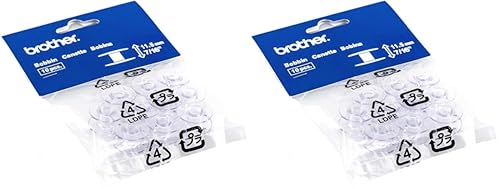 Image of Brother Sewing and Embroidery Bobbins, SA156,Clear, 11.5 mm, 10 Count (Pack of 2)
