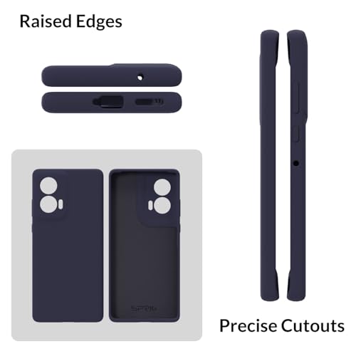 Image of SPRIG Compatible with Moto Edge 50 Fusion Premium SilkTone (Liquid Silicone) Back Cover Drop Tested Shock Proof Mobile Case for Men, Women, Boys and Girls with Camera Protection (Midnight Blue)