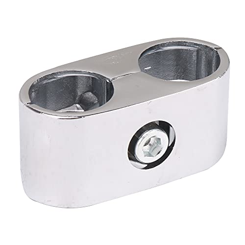 SHANOER Tubo de doble agujero Abrazadera de tubo de aleación de aluminio Accesorios de exhibición Estante de secado 2 puertos Conector 67x25mm